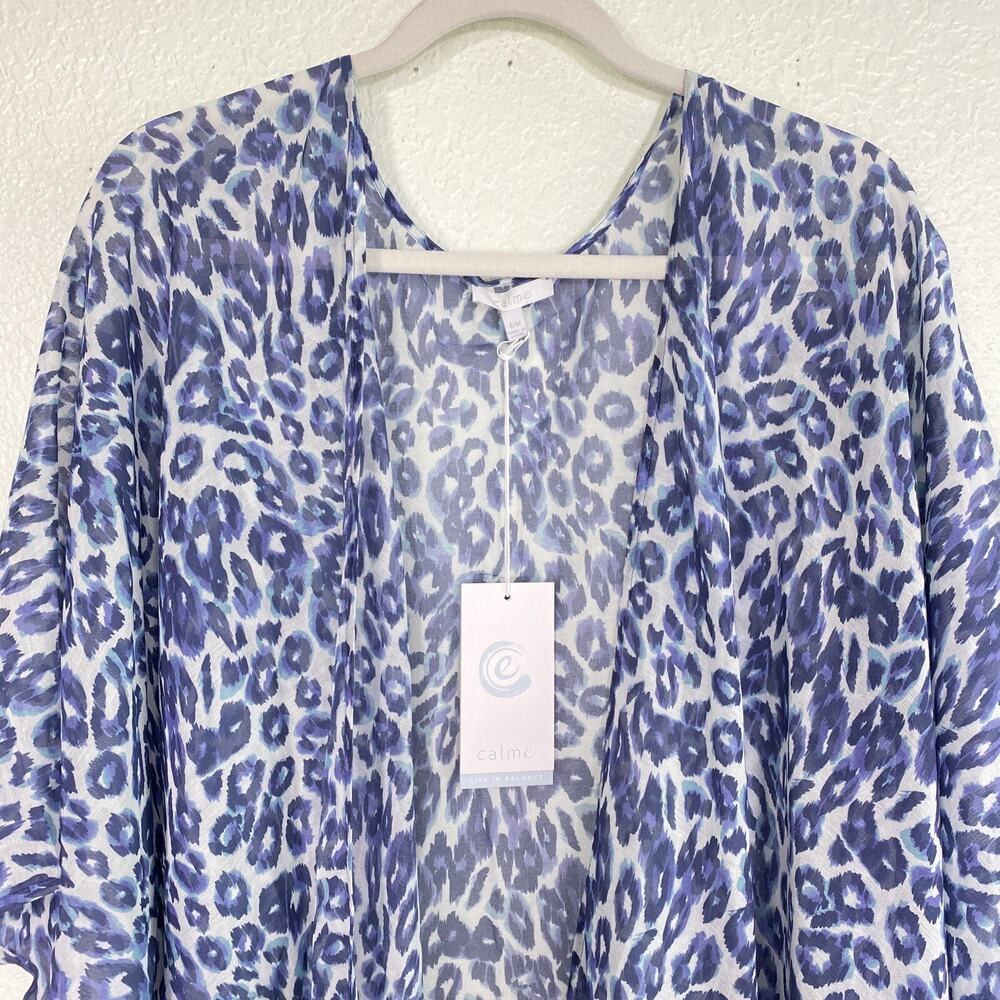 Johnny Was CALME Kimono Women S / M Leopard Cotton Silk Cardigan Cover Up Boho - Picture 4 of 9